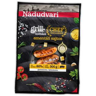 Chef Exclusive grillkolbász ementáli sajtos vf. 300g Nádudvar (9db/#)