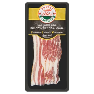 Házi fst. érlelt kolozsvári szalonna vf. szel. 100g Privát